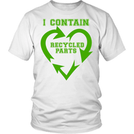I Contain Recycled Parts Shirt - Funny Amputee Transplant Tee - Luxurious Inspirations