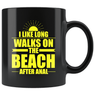 I Like Long Walks On The Beach Mug - Funny Offensive Adult Classy Coffee Cup - Luxurious Inspirations