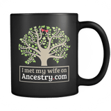 I met my wife on ancestry.com Mug - Funny Offensive Black Coffee Cup - Luxurious Inspirations