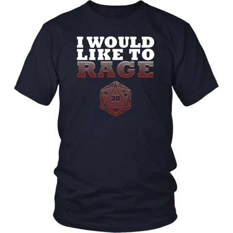 I Would Like To Rage Barbarian DND T-Shirt - Luxurious Inspirations