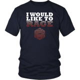 I Would Like To Rage Barbarian DND T-Shirt - Luxurious Inspirations