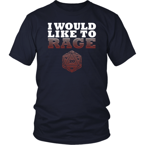 I Would Like To Rage Barbarian DND T-Shirt - Luxurious Inspirations