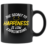 The secret to happiness is low expectations relationships friendships spouses friends happy coffee cup mug - Luxurious Inspirations