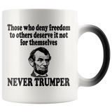 Never Trumper For Life Mug Lincoln - Magic Color Changing Anti Trump Impeach Jail Funny Nevertrump Coffee Cup - Luxurious Inspirations