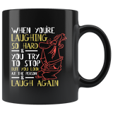 When you're laughing so hard and you try to stop but you look at the person and laugh again friends good times happy funny coffee cup mug - Luxurious Inspirations