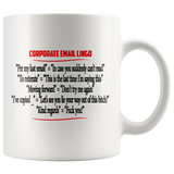 Corporate Email Lingo Funny Work Employee E-Mail Offensive White Coffee Cup Mug - Luxurious Inspirations