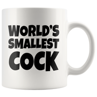 World's Smallest Cock White 11 oz Mug - Funny Micropenis penis offensive Joke Cup - Binge Prints