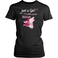 Just a Girl Who Loves Wolves Shirt - High Quality Cute Fitted Women Tee - Luxurious Inspirations