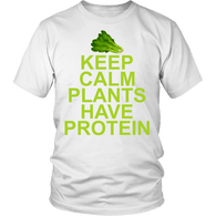Keep Calm Plants Have Protein Shirt - Funny Vegetarian Veggie Vegetable Tee - Luxurious Inspirations