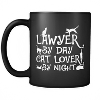 Lawyer By Day Cat Lover By Night Mug - Funny Law Cats Coffee Cup - Luxurious Inspirations