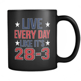 Live Everyday Like It's 28-3 Mug - Funny New England Patriots Tom Brady GOAT Coffee Cup - Luxurious Inspirations