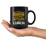 My favorite exercise is a cross between a lunge and a crunch I call it lunch sandwich eating food gym dieting weightlifting bodybuilding coffee cup mug - Luxurious Inspirations