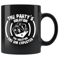 The party's solution the solution the DM expected rpg DND d20 d2 critical hit miss dice coffee cup mug - Luxurious Inspirations