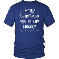 Merry Christmas You Filthy Muggle Shirt - Funny Xmas Adult Humor Offensive Crude Grey T-Shirt - Luxurious Inspirations