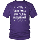 Merry Christmas You Filthy Mugglefucker Shirt - Funny Xmas Adult Humor Offensive Crude Not Today Grey T-Shirt - Luxurious Inspirations