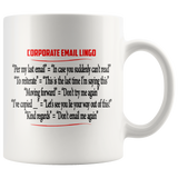 Corporate Email Lingo Funny Work Employee E-Mail Clean Offensive White Coffee Cup Mug - Luxurious Inspirations