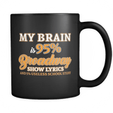 My Brain Is 95% Broadway Lyrics Mug- Funny Theatre Musical Fan Merchandise Coffee Cup - Luxurious Inspirations
