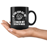 If you can see me I failed my stealth check rpg DND d20 d2 critical hit miss dice coffee cup mug - Luxurious Inspirations