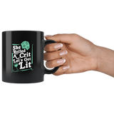 She rolled a crit let's get lit rpg DND d20 d2 critical hit miss dice coffee cup mug - Luxurious Inspirations