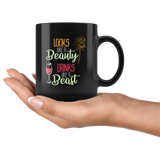 Looks like a beauty drinks like a beast funny alcohol beer wine roses flowers coffee cup mug - Luxurious Inspirations