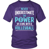 Never Underestimate The Power Of A Girl With A Volleyball Shirt - Funny Sports Tee - Luxurious Inspirations
