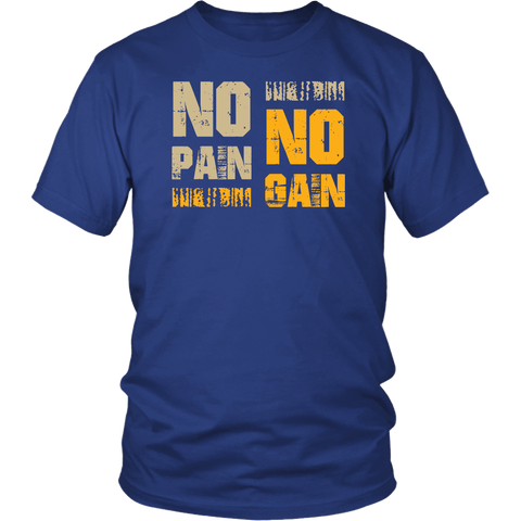 No Pain No Gain Workout Gym Weightlifting Muscle Training Sports T-Shirt - Luxurious Inspirations