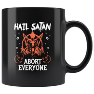 Hail Satan abort everyone rpg DND d20 d2 critical ht miss dice devil worship satanic coffee cup mug - Luxurious Inspirations