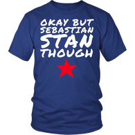 Okay But Sebastian Stan Though Shirt - Funny Bucky Lee Tee - Luxurious Inspirations