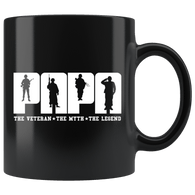 Papa The Veteran Myth Legend Mug - Great Father's Day Coffee Cup - Luxurious Inspirations