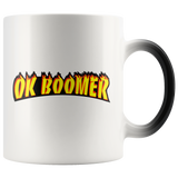 Ok Boomer Flame Parody Mug - Funny Millennial Meme Trend Trending Humor Funny Gen X Magic Color Changing Coffee Cup - Luxurious Inspirations