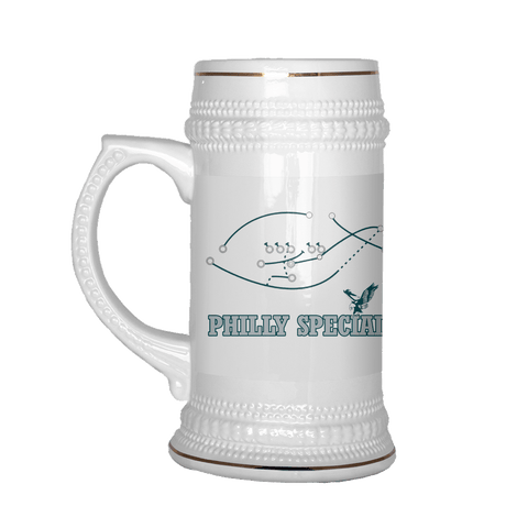 Philly Special Dilly Mug Beer Stein - Funny 4Th And Goal Fan Glass - Luxurious Inspirations