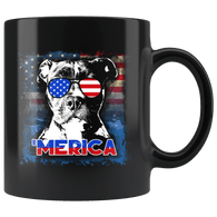 Pit bull Art Painting Lover Mug - 4th Of July American Flag Pitbull Love Owner Pet Dog Coffee Cup - Luxurious Inspirations