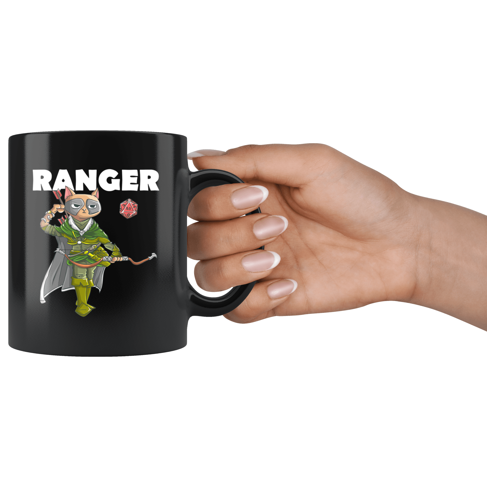 Ranger Archer Cat Black Mug