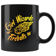 Girl wizards cast fireballs too DND  d20 d2 critical hit miss dice coffee cup mug - Luxurious Inspirations