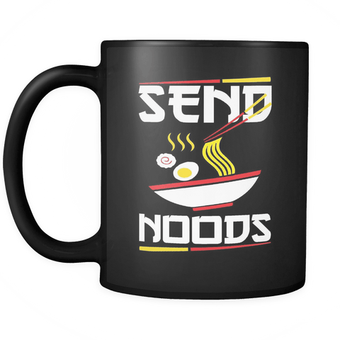 Send Noods Mug - Funny Nudes Noodle Black Coffee Cup - Luxurious Inspirations