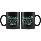 Sorry I Can't It's Hunting Season Funny Deer Hunter Hunt Season Mug - Black 11 Ounce Coffee Cup - Luxurious Inspirations