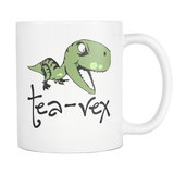 Tea Rex Mug - Funny Sarcastic Dinosaur 11oz White Coffee Cup - Luxurious Inspirations