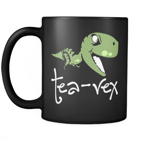 Tea-Rex Mug - Funny Tea Rex T-Rex Dinosaur Coffee Cup black - Luxurious Inspirations