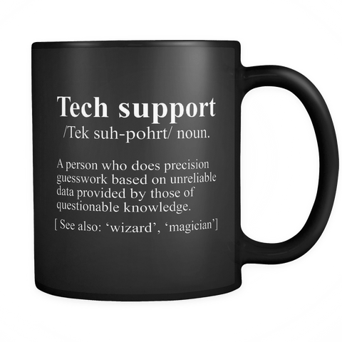 Tech Support Definition Mug - Funny IT Computer Geek Nerd Wizard magician Work Coffee Cup - Luxurious Inspirations