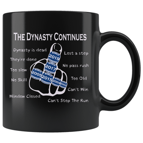 The Dynasty Continues Brady 6th Ring Mug - GOAT New England Offensive Middle Finger Too Slow Coffee Cup - Luxurious Inspirations