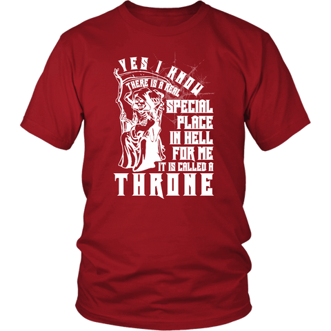 There's A Special Place For Me In Hell It's Called The Throne T-Shirt - Funny Gothic Goth Satan Satanist Tee Shirt - Luxurious Inspirations