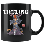 Tiefling Cat Black Mug - Funny Class DND D&D Dungeons And Dragons Coffee Cup - Luxurious Inspirations