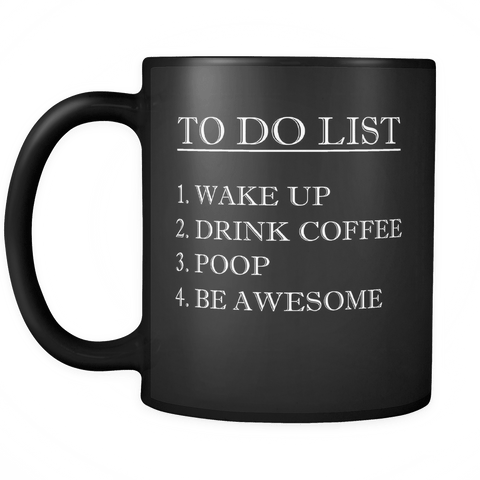 To Do List Black Mug - Luxurious Inspirations