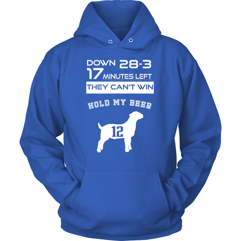 Brady Cotton Fleece Big Twelve Hoodie | Blue