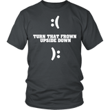 Turn That Frown Upside Down Shirt - Funny Unhappy Miserable Sad Face ASCII Tee - Luxurious Inspirations