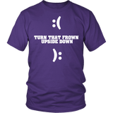 Turn That Frown Upside Down Shirt - Funny Unhappy Miserable Sad Face ASCII Tee - Luxurious Inspirations