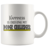 Happiness Is Driving My Dodge Challenger Mug - Binge Prints