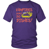 Vampires Don't Do Dishes T-Shirt - Funny Undead Halloween Joke Gothic Tee Shirt - Luxurious Inspirations