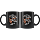 Open your mind before your mouth think be kind respect nice speak talk coffee cup mug - Luxurious Inspirations