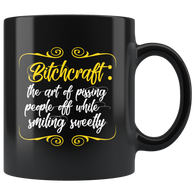 Bitchcraft The Art Of Pissing People Off While Smiling Sweetly With Rocket Cat Toss Mug - Luxurious Inspirations